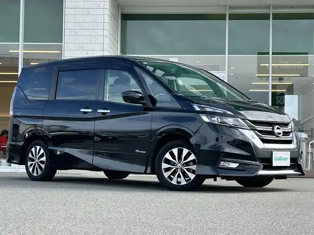 日産 セレナ ハイウェイスター 兵庫県 2016(平28)年 4.8万km ダイヤモンドブラック 純正8インチナビ/Bluetooth/フルセグ/両側パワースライド/後席フリップモニター/アラウンドビューモニター/プロパイロット/ビルトインETC/オートホールド/オートパーキング/アイドリングストップ/エアーエンジンブレーキ/デジタルミラー/スマートキー/LEDライト