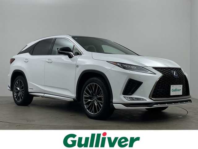 レクサス ＲＸ 450h Fスポーツ 鹿児島県 2019(令1)年 4.4万km ホワイトノーヴァガラスフレーク 純正ナビ/（CD/DVD/BT/フルセグTV）/サンルーフ/純正エアロ/パドルシフト/プリクラッシュセーフティ/レーンキープアシストパワーバックドア/レーダークルーズコントロール/ヘッドアップディスプレイ/ブラインドスポットモニター/パノラミックビューモニター/赤レザーシート/シートヒーター/シートベンチレーション/ETC2.0