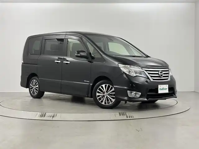 日産 セレナ HWS S HV Vセレ +Sefty 埼玉県 2014(平26)年 5.4万km ダイヤモンドブラック 社外SDナビ（TV/DVD/BT)/バックカメラ/レーンキープアシスト/クルーズコントロール/ビルトインETC/両側パワースライドドア/フリップダウンモニター/プッシュスタート/キセノンヘッドライト/スマートキー/ドアバイザー/ウォークスルー/純正フロアマット/純正16インチアルミホイール