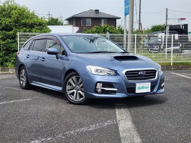 スバル レヴォーグ 1．6GT アイサイト プラウドED 秋田県 2015(平27)年 7.2万km スティールブルーグレーM 〇社外ナビ/〇フルセグTV/〇バックカメラ/〇ETC/〇4WD/〇ターボ/〇アイサイトVer3/〇プリクラッシュブレーキ/〇全車速追従機能付クルーズコントロール/〇ヒルホールド機能付電動パーキングブレーキ/〇LEDヘッドランプ/〇オートライト/〇フォグランプ/〇純正17インチアルミ/〇革巻きステアリング/〇パドルシフト/〇パワーシート（運転席）/〇USB電源/〇キーレスアクセス/〇禁煙車