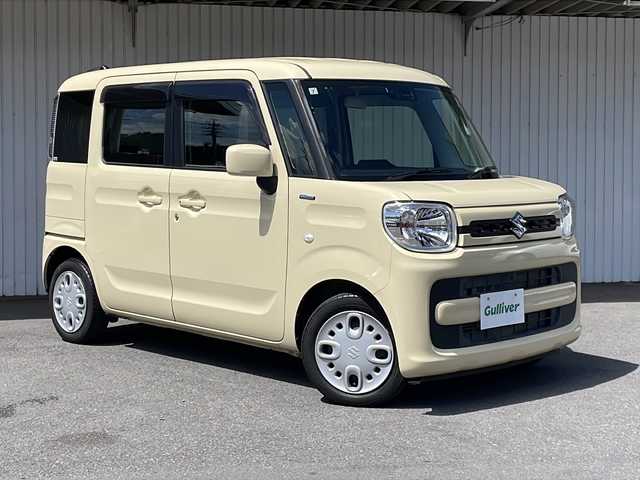 スズキ スペーシア HYBRID G 長野県 2019(令1)年 3万km シフォンアイボリーM ワンオーナー/両側スライドドア/社外メモリナビ（AVIC-RW902）/・CD/DVD/Bluetooth/フルセグ/バックカメラ/ETC/純正フロアマット/後方コーナーセンサー/プッシュスタート/スマートキー/スペアキー/取扱説明書/保証書