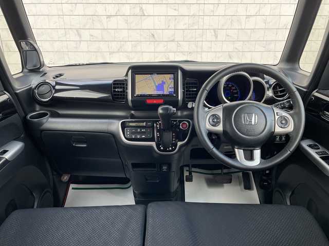 ホンダ Ｎ ＢＯＸ カスタム G ターボパッケージ 山形県 2013(平25)年 4.6万km プレミアムディープロッソパール ワンオーナー/クルーズコントロール/両側パワースライドドア/社外ナビ/地デジ/バックカメラ/ETC/横滑り防止/キセノンライト/プッシュスタート/スマートキー