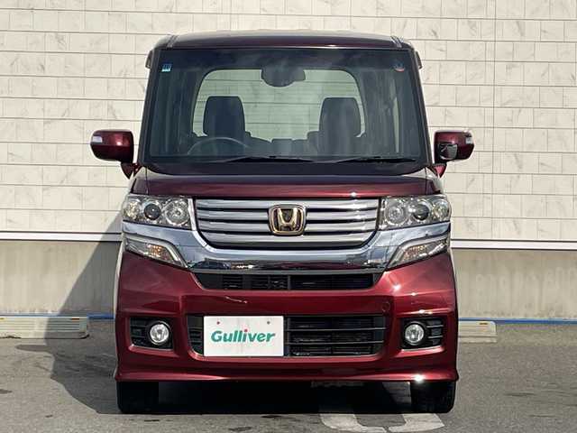 ホンダ Ｎ ＢＯＸ カスタム G ターボパッケージ 山形県 2013(平25)年 4.6万km プレミアムディープロッソパール ワンオーナー/クルーズコントロール/両側パワースライドドア/社外ナビ/地デジ/バックカメラ/ETC/横滑り防止/キセノンライト/プッシュスタート/スマートキー