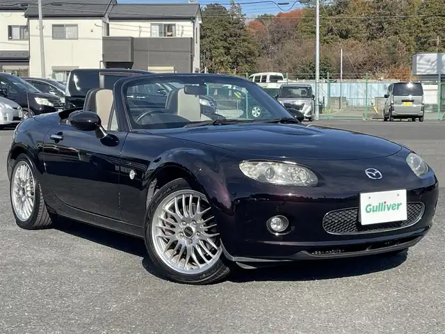 マツダ ロードスター Blaze Edition RHT 千葉県 2007(平19)年 5.2万km ラディアントエボニーマイカ 専用カラー（ラディアントエボニーマイカ）/専用BBS17インチAW/専用サンドベージュ本革シート/純正HDDナビ/BOSEサウンドシステム/純正ビルシュタインダンパー/HIDヘッドライト/電動オープン/H19.20.21.22.23.24.26.27.28.29.R3.4年ディーラー記録簿有