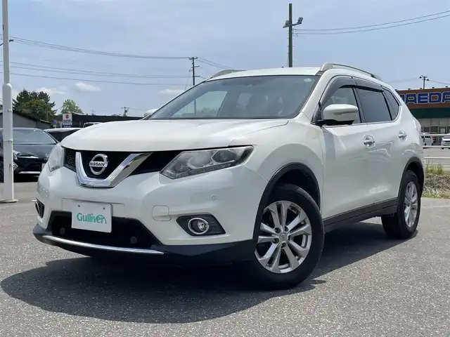 日産 エクストレイル 20X エマージェンシーブレーキ 青森県 2015(平27)年 9.9万km ブリリアントホワイトパール パートタイム4WD/純正メモリナビ/　 CD/DVD/AUX/USB/BT/フルセグTV/バックカメラ/全方位カメラ/クルーズコントロール/LEDオートライト/フォグランプ/純正17インチアルミホイール/シートヒーター/ダウンヒルアシストコントロール/ルーフレール/ブラインドスポットモニタリング/スマートキー/ETC