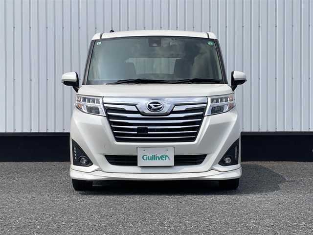 ダイハツ トール カスタムG ターボ SAⅡ 千葉県 2017(平29)年 2.3万km パールホワイトⅢ 社外9インチナビ/(フルセグTV DVD CD BT FM AM）/全周囲カメラ/衝突被害軽減システム/クルーズコントロール/両側パワースライドドア/横滑り防止装置/ETC/ドライブレコーダー/アイドリングストップ/LEDヘッドライト/フォグランプ/オートライト/ウィンカーミラー/電動格納ミラー/社外14インチAW/シートヒーター/シートリフター/プッシュスタート/スマートキー/フロアマット/取扱説明書
