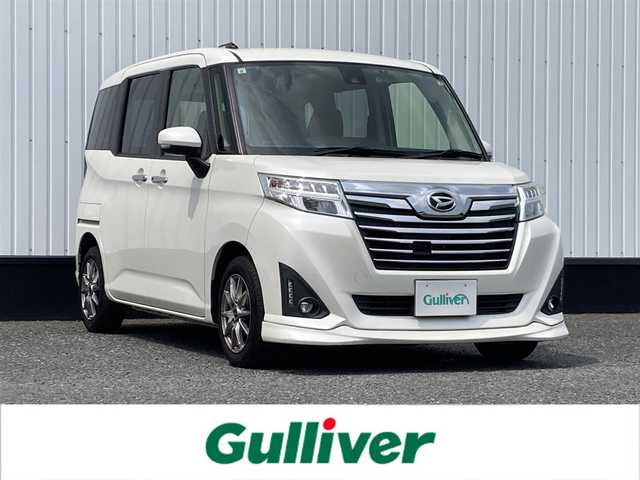 ダイハツ トール カスタムG ターボ SAⅡ 千葉県 2017(平29)年 2.3万km パールホワイトⅢ 社外9インチナビ/(フルセグTV DVD CD BT FM AM）/全周囲カメラ/衝突被害軽減システム/クルーズコントロール/両側パワースライドドア/横滑り防止装置/ETC/ドライブレコーダー/アイドリングストップ/LEDヘッドライト/フォグランプ/オートライト/ウィンカーミラー/電動格納ミラー/社外14インチAW/シートヒーター/シートリフター/プッシュスタート/スマートキー/フロアマット/取扱説明書
