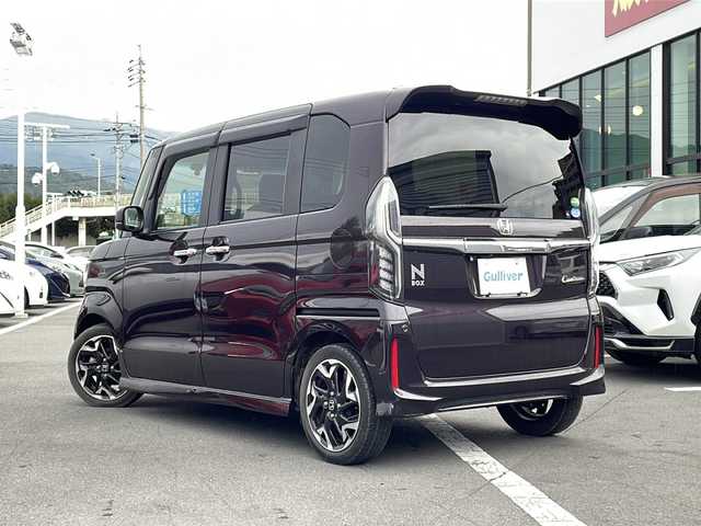 ホンダ Ｎ ＢＯＸ カスタム G EX ターボ ホンダセンシング 長野県 2020(令2)年 4.4万km プレミアムベルベットパープル・パール ホンダセンシング/・衝突軽減ブレーキシステム/・誤発進抑制機能/・後方誤発進抑制機能/・歩行者事故低減ステアリング/・先行車発進お知らせ機能/・標識認識機能/・路外逸脱抑制機能/・アダプティブクルーズコントロール/・車線維持支援システム/・パーキングセンサー/純正8インチナビ【VXU-207NBi】/(CD/DVD/フルセグTV/BT)/バックカメラ/ビルトインETC/ドライブレコーダー/セーフティレーダー（AR-2)/両側パワースライドドア/ハーフレザーシート/シートヒーター（D・N席）/革巻きステアリング/パドルシフト/ステアリングスイッチ/LEDヘッドライト/フォグランプ/オートライト/スマートキー/Pスタート/電動格納ミラー/ドアバイザー/純正15インチAW