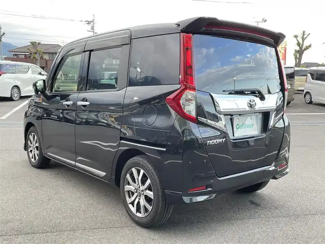 トヨタ ルーミー カスタムG－T 愛媛県 2020(令2)年 3.8万km ブラックマイカメタリック 純正9型ナビ(フルセグTV/BT)/両側パワースライドドア/バックカメラ/スマートアシスト/クルーズコントロール/クリアランスソナー/衝突被害軽減装置/車線逸脱防止装置/LEＤヘッドライト/オートライト/ドライブレコーダー/ETC2.0/後席サンシェイド/電格ミラー/ステアリングリモコン/シガーソケット/純正ドアバイザー/現状サマー(純正AW)(175/65/R15)/GOODYEAR EfficientGrip ECO EG02/禁煙車