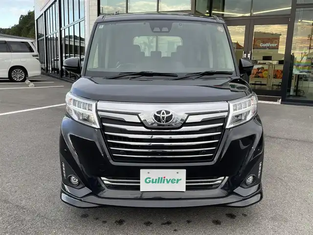 トヨタ ルーミー カスタムG－T 愛媛県 2020(令2)年 3.8万km ブラックマイカメタリック 純正9型ナビ(フルセグTV/BT)/両側パワースライドドア/バックカメラ/スマートアシスト/クルーズコントロール/クリアランスソナー/衝突被害軽減装置/車線逸脱防止装置/LEＤヘッドライト/オートライト/ドライブレコーダー/ETC2.0/後席サンシェイド/電格ミラー/ステアリングリモコン/シガーソケット/純正ドアバイザー/現状サマー(純正AW)(175/65/R15)/GOODYEAR EfficientGrip ECO EG02/禁煙車