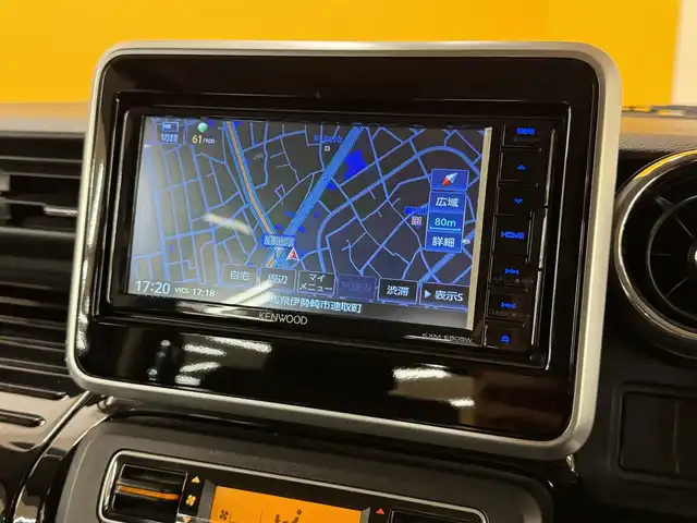 スズキ スペーシア カスタム HYBRID XS ターボ 群馬県 2021(令3)年 9万km ブルーイッシュブラックパール3 スズキセーフティサポート/・デュアルカメラブレーキサポート/・誤発進抑制機能/・後退時ブレーキサポート/・後方誤発進抑制機能/・車線逸脱警報機能/・ふらつき警報機能/・標識認識機能/・先行車発進お知らせ機能/・ハイビームアシスト/・すれ違い支援機能/・アダプティブクルーズコントロール/純正ナビ/　フルセグ/BT/CD/DVD/両側パワースライドドア/シートヒーター/ハーフレザーシート/LEDヘッドライト/フォグランプ/パドルシフト/ステアリングスイッチ/プッシュスタート/スマートキー/純正15インチAW