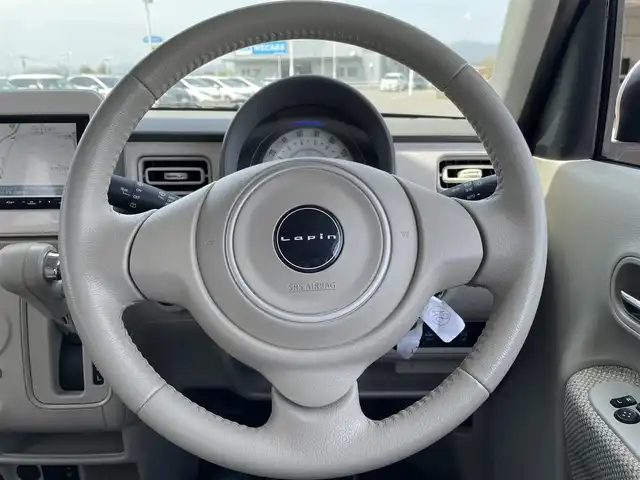 スズキ ラパン S 佐賀県 2017(平29)年 4.5万km コフレピンクパールメタリック/ホワイト2トーンルーフ ワンオーナー/社外ナビゲーション[MAX776W]/AM　FM　CD　DVD　BT　フルセグTV/バックカメラ/スマートキー×2/革巻きステアリング/純正フロアマット/ドアバイザー