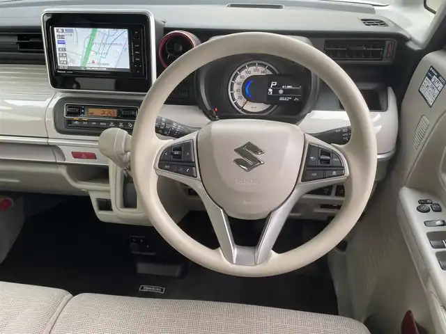 スズキ スペーシア HYBRID X 和歌山県 2021(令3)年 1.9万km オフブルーメタリック/ホワイト2トーン ワンオーナー/社外メモリーナビ・フルセグTV/　CD・DVD・Bluetooth/全方位カメラ/両側パワースライドドア/ACC/HUD/パーキングセンサー/LKA/LEDヘッドライト/運転席シートヒーター/スマートキー/ETC/保証書/取扱説明書