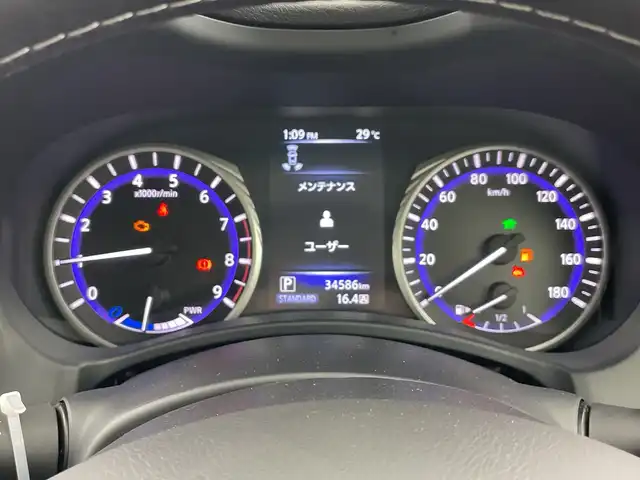 日産 スカイライン ハイブリッド GT タイプP 愛知県 2015(平27)年 3.5万km クリスタルホワイトパール 禁煙車/純正8インチナビ/（AM/FM/Bluetooth/フルセグTV)/全方位カメラ/プロパイロット/レーンキープアシスト/追従式クルーズコントロール/クリアランスソナー/ETC/ドライブレコーダー/本革シート/シートヒーター/パワーシート/純正アルミホイール/LEDヘッドライト/純正フロアマット/スマートキー