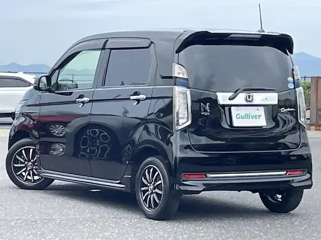 ホンダ Ｎ ＷＧＮ カスタム G ターボパッケージ 島根県 2018(平30)年 8.4万km クリスタルブラックパール 登録時走行距離 83821km/社外ナビ(MDV-D505BT)/(AM/FM/CD/DVD/BT）/フルセグＴＶ/純正１４インチアルミホイール/クルーズコントロール/ＥＴＣ/ドライブレコーダー/横滑り防止/アイドリングストップ/電動格納ミラー/オートライト/プッシュスタート/スマートキー/フロアマット