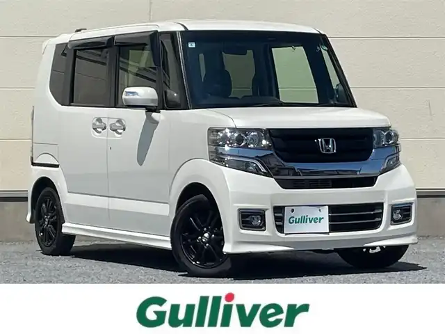 ホンダ Ｎ ＢＯＸ カスタム SSブラックSパッケージ 茨城県 2017(平29)年 3.3万km プレミアムホワイトパールⅡ 社外ナビ/ワンセグTV/DVD再生機能/両側パワースライド/シートヒーター（運転・助手）/オートリトラミラー/ETC/純正フロアマット/純正アルミホイール/ディスチャージライト/スマートキー/プッシュスタート