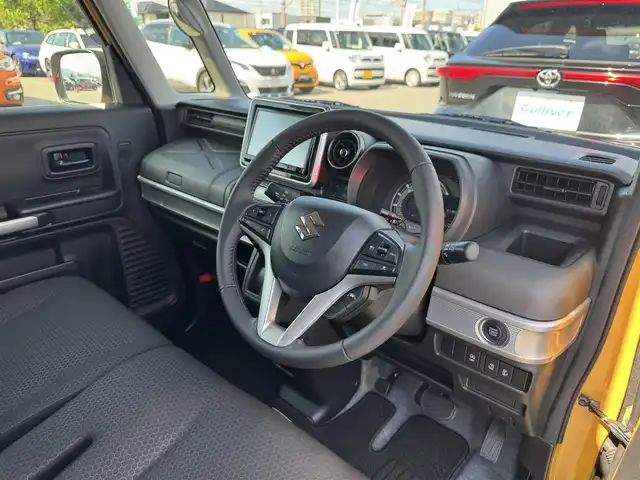 スズキ スペーシア ギア HYBRID XZ 滋賀県 2023(令5)年 2.3万km アクティブイエロー/ガンメタリック2トーン 純正8インチナビ/両側パワースライドドア/追従クルーズコントロール/全方位カメラ・バックカメラ/コーナーセンサー/LEDヘッドライト/シートヒーター/CD/DVD/SD/Bluetooth/フルセグ/ヘッドアップディスプレイ/スマートキー/ETC/スペアキー