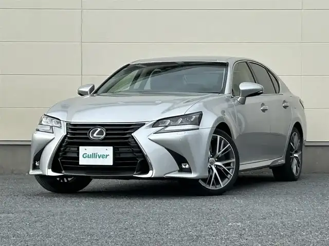レクサス ＧＳ 300h バージョンL 茨城県 2015(平27)年 5万km ソニックシルバー 純正ナビ/Bluetooth/CD/DVD/ブルーレイ/フルセグ/バックカメラ/純正ビルトインETC2.0/セーフティシステムプラス/メーカーオプション三眼LEDヘッドライト/メーカーオプション19インチアルミホイール/BSM/後期型ワイドマルチモニター/レーダークルーズコントロール/レーンキープアシスト・プリクラッシュS/黒レザーシート/前席パワーシート/前席シートヒーター/前席エアシート/パワーバックドア/クルーズコントロール/パドルシフト/前後コーナーセンサー/LEDヘッドライト/フォグランプ/オートライト/ETC/AUX