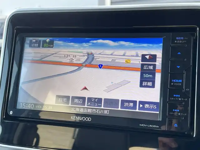スズキ スペーシア HYBRID X 道南・函館 2018(平30)年 5.8万km オフブルーM /社外ナビ//フルセグＴＶ//シートヒーター//バックカメラ//両側パワースライドドア//衝突被害軽減ブレーキ//車線逸脱警報//コーナーセンサー//オートハイビーム//アイドリングストップ//プッシュスタート//スマートキ