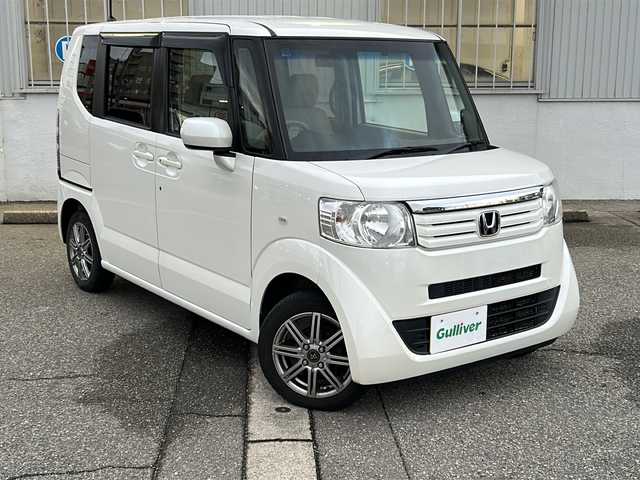 ホンダ Ｎ ＢＯＸ G Lパッケージ 富山県 2012(平24)年 12.4万km プレミアムホワイトパール スマートキー２本/両側パワースライドドア/純正メモリーナビ（VXM-155C）/Bluetooth/CD/ETC2.0/バックカメラ/純正フロアマット/ドアバイザー/ステアリングスイッチ/横滑り防止装置/ヘッドライトレベライザー/保証書/取説/ナビ取説