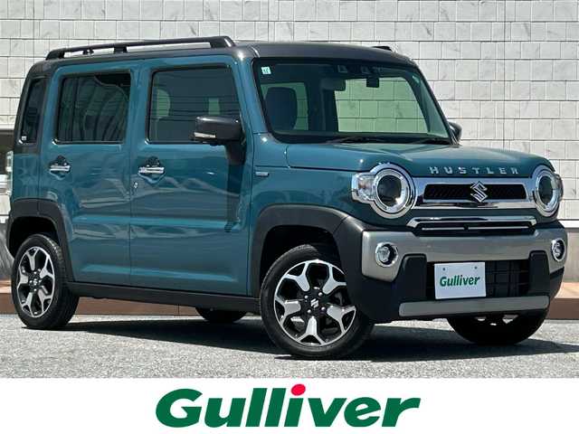 スズキ ハスラー Jスタイル ターボ 滋賀県 2021(令3)年 3.5万km デニムブルー ガンメタリック 2トーン ガソリン（ハイブリッド）/2WD(FF)/CVT/９インチ純正ナビ/(FM/AM/CD/DVD/フルセグ/Bluetooth)/ETC/前後ドライブレコーダー/全方位カメラ/バックカメラ/デュアルカメラブレーキサポート/踏み間違い防止アシスト	/レーンキープアシスト	/アダプティブクルーズコントロール/運転席・助手席シートヒーター/電動格納ミラー/アイドリングストップ/革巻きステアリング/ステアリングスイッチ/パドルシフト/オートライト/LEDヘッドライト/フロントフォグ/フルオートエアコン/プッシュスタート/スマートキー/スペアキー/純正フロアマット