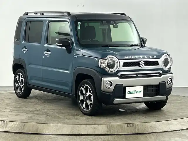 スズキ ハスラー Jスタイル ターボ 愛知県 2021(令3)年 3.5万km デニムブルー ガンメタリック 2トーン ９インチ純正ナビ/(FM/AM/CD/DVD/フルセグ/Bluetooth)/前後ドライブレコーダー/全方位カメラ/バックカメラ/デュアルカメラブレーキサポート/踏み間違い防止アシスト	/レーンキープアシスト	/アダプティブクルーズコントロール/運転席・助手席シートヒーター/電動格納ミラー/アイドリングストップ/革巻きステアリング/ステアリングスイッチ/パドルシフト/オートライト/LEDヘッドライト/フロントフォグ/オートエアコン/プッシュスタート/ETC/スマートキー/スペアキー/純正フロアマット
