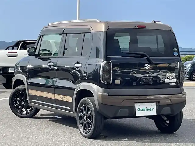 スズキ ハスラー ワンダラー 島根県 2019(令1)年 8.1万km ブルーイッシュブラックパール3/ウッディブラウン2トーンルーフ 登録時走行距離80303km/純正8インチナビ/フルセグテレビ/全周囲カメラ/デュアルカメラブレーキサポート/レーンキープアシスト/ハーフレザーシート/前席シートヒーター/プッシュスタート/スマートキー/HID/オートライト/フォグランプ/ルーフレール