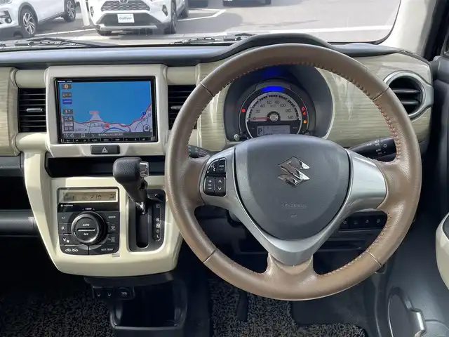 スズキ ハスラー ワンダラー 島根県 2019(令1)年 8.1万km ブルーイッシュブラックパール3/ウッディブラウン2トーンルーフ 登録時走行距離80303km/純正8インチナビ/フルセグテレビ/全周囲カメラ/デュアルカメラブレーキサポート/レーンキープアシスト/ハーフレザーシート/前席シートヒーター/プッシュスタート/スマートキー/HID/オートライト/フォグランプ/ルーフレール