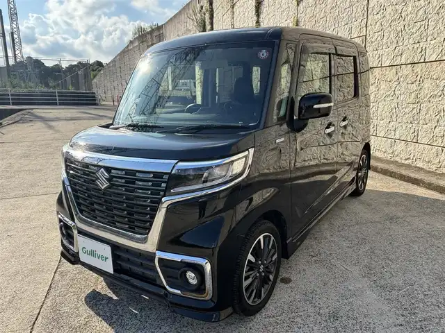 スズキ スペーシア カスタム HYBRID XS 長崎県 2020(令2)年 5.3万km ブルーイッシュブラックパール3 社外メモリナビ/（CD/DVD/BT/フルセグ）/バックカメラ/衝突軽減ブレーキ/レーンアシスト/レーダークルーズ/ETC/両側パワースライドドア/オートライト/ステアリングスイッチ/純正15インチAW