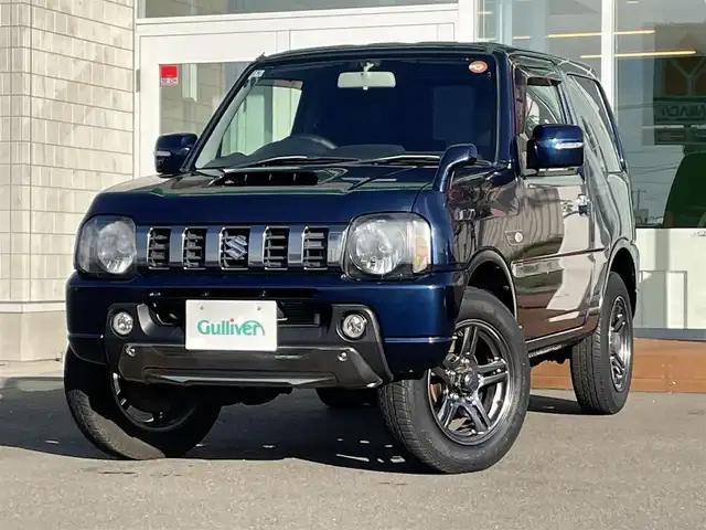 スズキ ジムニー ランドベンチャー 道央・札幌 2016(平28)年 3.8万km ノクターンブルーパール ・４WD/・社外ナビ/　CD＆BT＆USB＆TV/・社外エンジンスターター/・ハーフレザーシート/・ミラーヒーター/・シートヒーター/・電動格納ミラー/・ETC/・背面タイヤ/・背面タイヤカバー/・純正フロアマット/・ドアバイザー/・ウィンカーミラー/・リモコンキー/・フォグライト/・ウィンカーミラー/・スペアキー