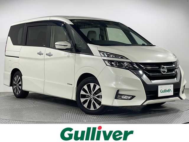 日産 セレナ ハイウェイスターVセレクションⅡ 広島県 2019(令1)年 5.1万km ブリリアントホワイトパール 純正９型ナビ/バックカメラ/後席フリップダウンモニター/両側パワースライドドア/クルーズコントロール/前方ドラレコ/ＥＴＣ/オートマチックハイビーム/コーナーセンサー/衝突軽減/レーンキープアシスト/LEDヘッドライト/フォグランプ/踏み間違い防止/純正16インチアルミホイール(195/60/R16)/エアバッグ(運転席/助手席)