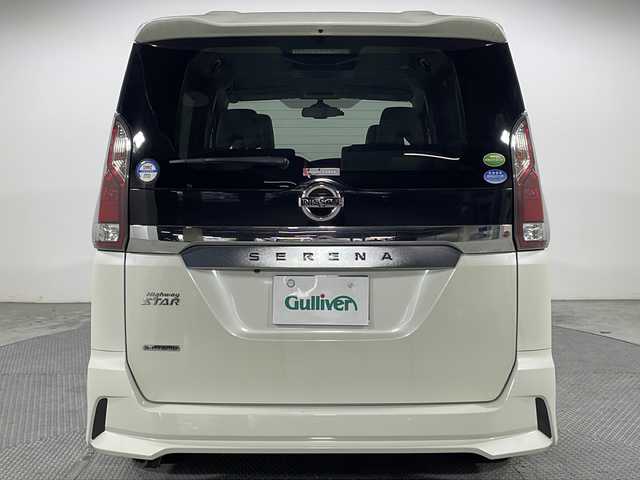 日産 セレナ ハイウェイスターVセレクションⅡ 広島県 2019(令1)年 5.1万km ブリリアントホワイトパール 純正９型ナビ/バックカメラ/後席フリップダウンモニター/両側パワースライドドア/クルーズコントロール/前方ドラレコ/ＥＴＣ/オートマチックハイビーム/コーナーセンサー/衝突軽減/レーンキープアシスト/LEDヘッドライト/フォグランプ/踏み間違い防止/純正16インチアルミホイール(195/60/R16)/エアバッグ(運転席/助手席)