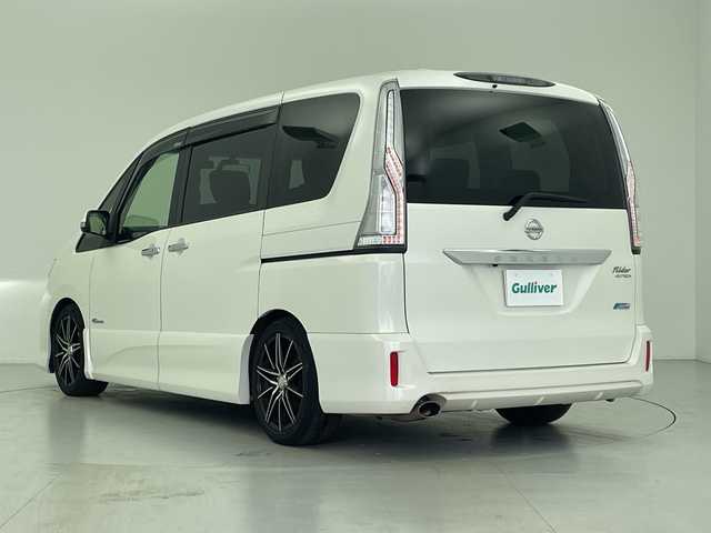 日産 セレナ ライダー Sハイブリッド 愛知県 2014(平26)年 7.7万km ブリリアントホワイトパール 純正ナビ/・Bluetooth/・CD/DVD/・HDMI/・フルセグテレビ/・SD音楽録音/純正フリップダウンモニター/前後ドライブレコーダー/クルーズコントロール/ビルトインETC/衝突軽減ブレーキ/レーンキープアシスト/バックカメラ/車高調