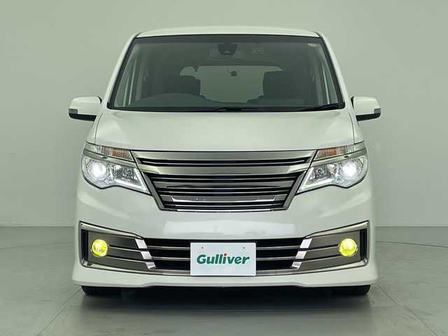 日産 セレナ ライダー Sハイブリッド 愛知県 2014(平26)年 7.7万km ブリリアントホワイトパール 純正ナビ/・Bluetooth/・CD/DVD/・HDMI/・フルセグテレビ/・SD音楽録音/純正フリップダウンモニター/前後ドライブレコーダー/クルーズコントロール/ビルトインETC/衝突軽減ブレーキ/レーンキープアシスト/バックカメラ/車高調