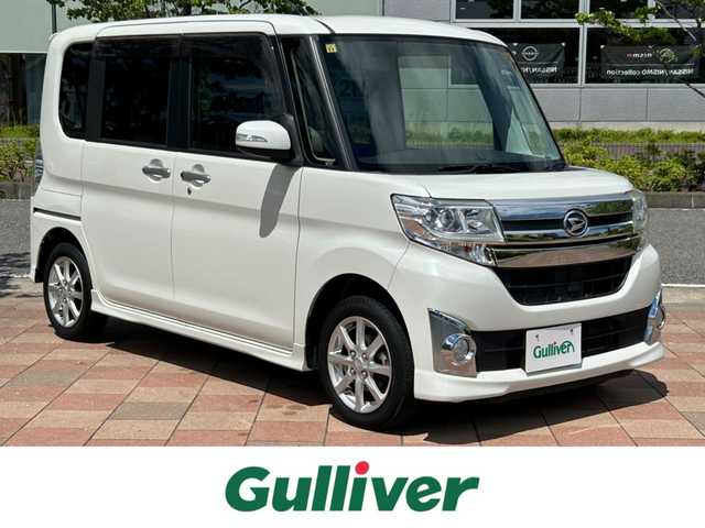 ダイハツ タント カスタム X 福島県 2014(平26)年 6.4万km パールホワイトⅢ 社外ナビゲーション/型番：CN-R300WD/【CD/DVD/SD/TV】/ETC/片側電動スライドドア/アイドリングストップ/LEDオートライト/純正フロアマット/純正ドアバイザー