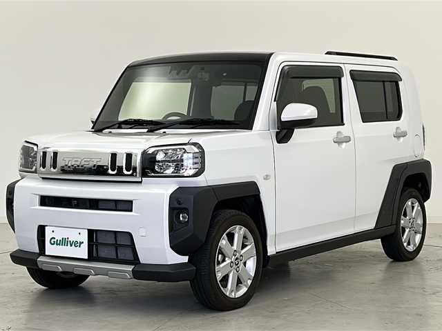 ダイハツ タフト G ターボ クロムベンチャー 宮城県 2021(令3)年 3.6万km シャイニングホワイトパール スマートアシストIII/・衝突回避支援ブレーキ機能/・車線逸脱警報機能/・コーナーセンサー/・全車速追従機能付ＡＣＣ/ガラスルーフ/純正7インチSDナビ/・BT.CD.DVD.SD.USB/・バックカメラ/・フルセグTV/前席シートヒーター/ドライブレコーダー（FR）/プッシュスタート/スマートキー×2/電動パーキングブレーキ/アイドリングストップ/横滑り防止/ステアリングスイッチ/LEDヘッドライト/LEDフォグライト/純正15インチAW/純正フロアマット/純正ドアバイザー
