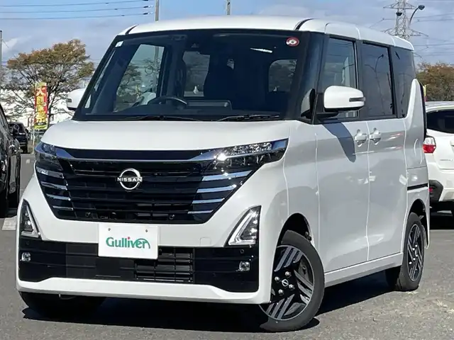 日産 ルークス ハイウェイスター X 道央・札幌 2024(令6)年 0.9万km ホワイトパール ４WD/純正ディーラーOPナビ/AM/FM/BT/フルセグ/エマージェンシーブレーキ/横滑り防止装置/レーンキープアシスト/クリアランスソナー/アラウンドビューモニター/ビルトインETC/ドライブレコーダー/デジタルインナーミラー/アイドリングストップ/片側パワースライドドア/前席シートヒーター/革巻きステアリング/ステアリングリモコン/ハンドルヒーター/プッシュスタート/スマートキー/LEDヘッドライト/オートライト/フォグランプ/電動格納ミラー/ウィンカーミラー/フロアマット