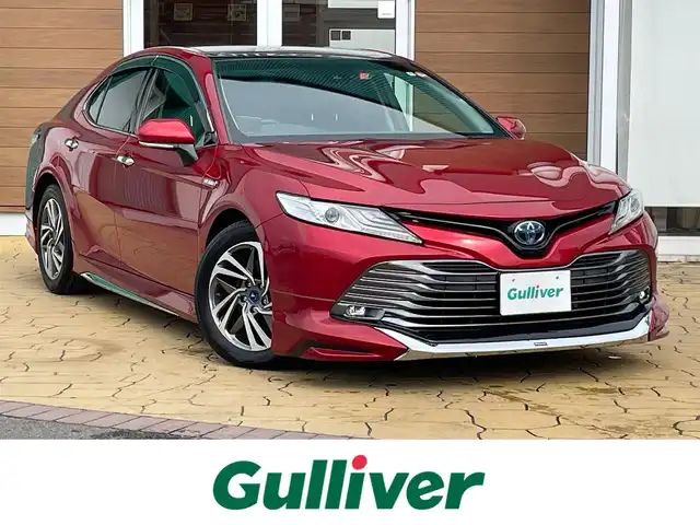トヨタ カムリ G 宮崎県 2018(平30)年 8.4万km エモーショナルレッド ワンオーナー/パノラマムーンルーフ/純正9型ナビ/フルセグTV/バックカメラ/ビルトインETC/ドライブレコーダー/レーダークルーズコントロール/セーフティセンスP/・衝突被害軽減ブレーキ/・車線逸脱警報/・オートマチックハイビーム/LEDヘッドランプ/革巻きステアリング/ステアリングスイッチ/運転席パワーシート/モデリスタエアロ(F/S/R)/モデリスタ17インチアルミホイール/スマートキー/プッシュエンジンスタート/禁煙車