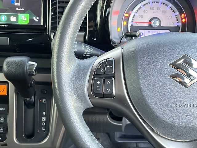 スズキ ハスラー J ブラックインテリアパッケージ 山口県 2019(平31)年 8万km クールカーキパールメタリック/ホワイト2トーンルーフ 純正オーディオ　【PVH-9300DVSZS】/・AM/FM/・Bluetooth接続/バックカメラ/ビルトインETC/衝突軽減システム/レーンキープアシスト/横滑り防止装置/アイドリングストップ/ハーフレザーシート/シートヒーター/USB入力端子/スマートキー/プッシュスタート/スペアキー1本/純正フロアマット/純正15インチアルミホイール/ドアバイザー/ウィンカーミラー/取扱説明書/保証書