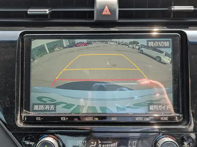 トヨタ カムリ WS 福井県 2019(平31)年 9.2万km シルバーM 純正ナビ/フルセグTV/バックカメラ/トヨタセーフティセンス/追従クルコン/ドラレコ/ETC/レーダー探知機/LEDヘッドライト/オートライト/オートハイビーム/スマートキー/スペアキー/プッシュスタート/ステアリングスイッチ/パワーシート/ハーフレザーシート/純正AW