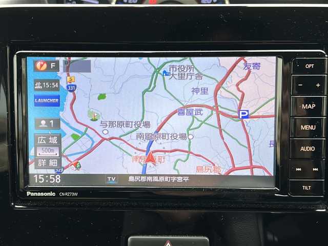 スズキ ワゴンＲ スティングレー HYBRID X 沖縄県 2018(平30)年 5.5万km ブレイブカーキP ワンオーナー/純正ナビ　/　（ＡＭ／ＦＭ／ＣＤ／ＤＶＤ／ＢＴ）　/フルセグＴＶ　/全周囲カメラ　/衝突軽減　/レーンキープ　/シートヒーター　/ＨＵＤ　/LEDヘッドライト/フォグ/オートライト　/純正フロアマット　/純正14インチAW　/スマートキー2本　/前後ドラレコ