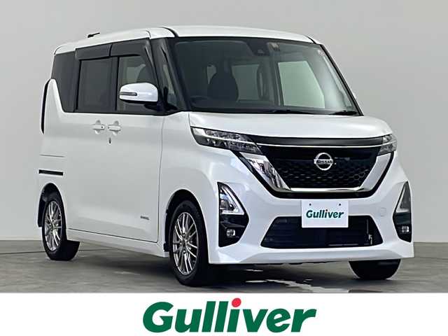 日産 ルークス ハイウェイスター Gターボ 千葉県 2022(令4)年 2.8万km ホワイトパール エマージェンシーブレーキ/レーンキープアシスト/先行発進のお知らせ/速度標識検知機能/道路標識検知機能/前後コーナーセンサー/両側パワースライドドア/アラウンドビューモニター/社外メモリナビ/　CD/フルセグTV/BT/前席シートヒーター/アイドリングストップ/スマートキー＆プッシュスタート/電動格納ミラー/ウィンカーミラー
