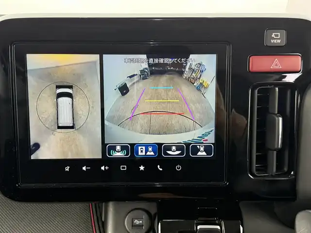 スズキ スペーシア カスタム HYBRID XS ターボ 愛知県 2024(令6)年 1.3万km ピュアホワイトパール/ブラック2トーン デュアルセンサーサポートブレーキII/・誤発進抑制機能/・後方誤発進抑制機能/・低速時ブレーキサポート/・パーキングセンサー/・車線逸脱警報機能/・車線逸脱抑制機能/・ふらつき警報機能/・発進お知らせ機能/・標識認識機能/・ヘッドアップディスプレイ/・アダプティブクルーズコントロール/・車線維持支援機能/純正9インチナビ/（Bluetooth/フルセグTV/DVD/USB/HDMI）/アルパイン後席用9インチモニター/全方位カメラ/ヘッドアップディスプレイ/シートヒーター/ステアリングヒーター/サーキュレーター/ETC2.0/テレビキャンセラー/パドルシフト/ロールサンシェード/電子パーキング/純正フロアマット/純正LEDライト/純正15インチAW/後席テーブル