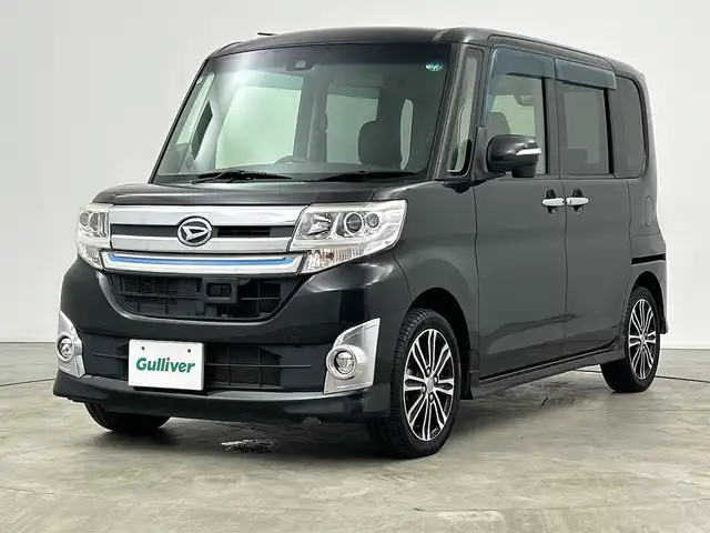 ダイハツ タント カスタム RS トップED SAⅡ 三重県 2015(平27)年 6万km ブラックマイカメタリック /社外SDナビ/　フルセグTV/BT/CD/DVD//バックカメラ//両側パワースライド//衝突被害軽減システム//ハーフレザー//ETC//プッシュスタート//スマートキー//純正15インチアルミホイール