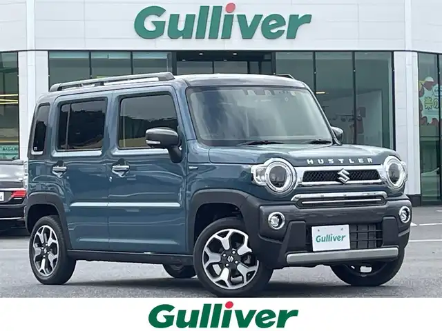 スズキ ハスラー Jスタイル Ⅱ ターボ 島根県 2023(令5)年 1.7万km デニムブルーメタリック/ガンメタ 登録時走行距離　16269km/純正ディスプレイオーディオ(FH-8500DVS)/(Bluetooth/CD/DVD/AM/FM/USB)/AppleCarPlay/バックカメラ/追従型クルーズコントロール/レーンキープアシスト/衝突軽減システム/コーナーセンサー/ルーフレール/アイドリングストップ/パドルシフト/シートヒーター（DN席）/プッシュスタート/スマートキー/ドライブレコーダー/ETC/純正アルミ１５インチ