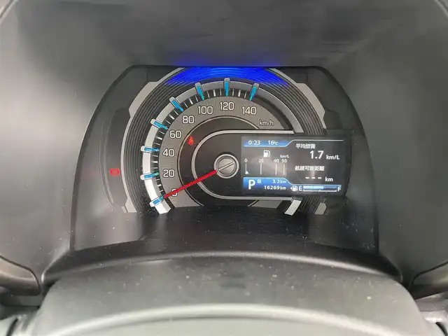 スズキ ハスラー Jスタイル Ⅱ ターボ 島根県 2023(令5)年 1.7万km デニムブルーメタリック/ガンメタ 登録時走行距離　16269km/純正ディスプレイオーディオ(FH-8500DVS)/(Bluetooth/CD/DVD/AM/FM/USB)/AppleCarPlay/バックカメラ/追従型クルーズコントロール/レーンキープアシスト/衝突軽減システム/コーナーセンサー/ルーフレール/アイドリングストップ/パドルシフト/シートヒーター（DN席）/プッシュスタート/スマートキー/ドライブレコーダー/ETC/純正アルミ１５インチ