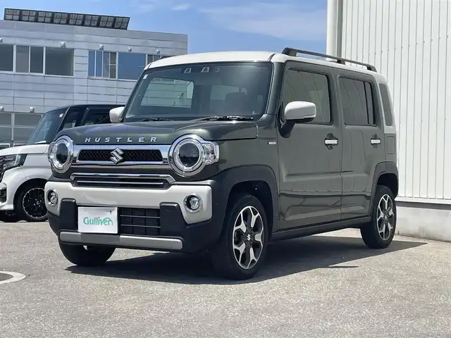 スズキ ハスラー Jスタイル Ⅱ ターボ 富山県 2023(令5)年 5.4万km クールカーキパール/ソフトベージュ ４WD/ワンオーナー/ディスプレイオーディオ/DVD再生/Bluetooth/バックカメラ/ETC/デュアルカメラブレーキサポート/レーダークルーズコントロール/レーンキープアシスト/アイドリングストップ/LEDオートライト/ＬＥＤフォグライト/ルーフレール