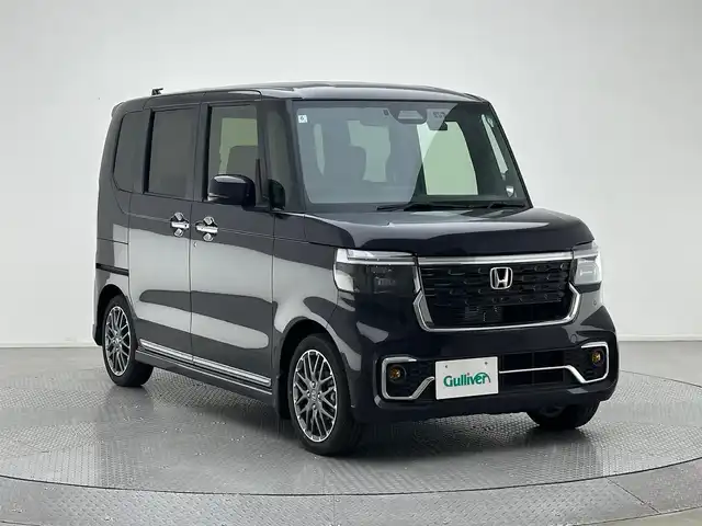 ホンダ Ｎ ＢＯＸ カスタム ターボ 兵庫県 2024(令6)年 0.2万km トワイライトミストブラックパール 社外メモリーナビ/(CN-FIX10BGD)/フルセグ CD DVD BT MSV/ドライブレコーダー/ETC/バックカメラ/レーダークルーズコントロール/衝突軽減ブレーキ/LKA/コーナーセンサー/両側パワースライドドア/ハーフレザーシート/シートヒーター/LEDヘッドライト/LEDフォグライト/オートライト/ヘッドライトレベライザー/純正15インチアルミホイール/スマートキー