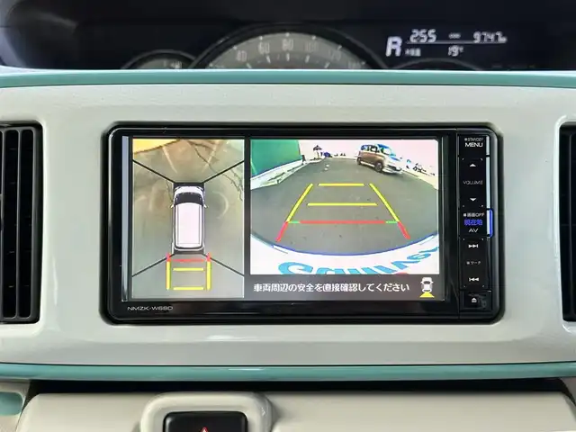 ダイハツ ムーヴ キャンバス G メイクアップ VS SAⅢ 宮城県 2022(令4)年 1万km パールホワイトⅢ/ファインミントメタリック 2トーン スマートアシストIII/　・衝突回避支援ブレーキ（対車両・対歩行者）/　・衝突警報機能（対車両・対歩行者）/　・誤発進抑制制御機能（前方・後方）/　・車線逸脱警報機能/　・先行車発進お知らせ/　・オートハイビーム/純正メモリナビ/フルセグテレビ/　【CD/DVD/BT/iPod/SD/USB/AM/FM】/パノラマモニター/運転席シートヒーター/両側パワースライドドア/ステアリングスイッチ/LEDヘッドライト/LEDフォグライト/プッシュスタート/スマートキー/フロアマット/電動格納ミラー/ウィンドシールドデアイサー