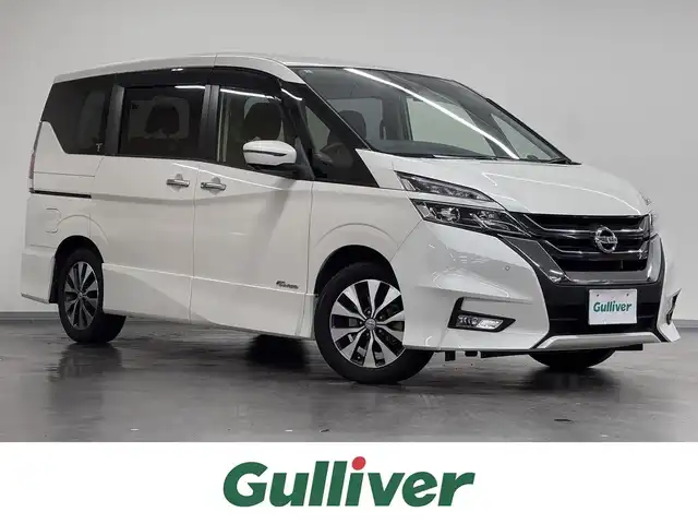 日産 セレナ ハイウェイスター 三重県 2017(平29)年 7.6万km ブリリアントホワイトパール S-HYBRID/FF/インパネCVT/純正 9インチナビ MM516D-L/（iPod/SD/FM/AM/TV/WALKMAN/USB/Bluetooth/CD/DVD/Blu-ray/MUSIC STOCKER/HDMI/VTR/AUX）/・純正 11インチ後席モニター/インテリジェント アラウンドビューモニター（移動物検知機能付）*1/両側 ハンズフリーオートスライドドア/ドライブレコーダー 前後/ビルトイン ETC/安全/【OP】セーフティパックB*/●プロパイロット/●踏み間違い衝突防止アシスト/●インテリジェント パーキングアシスト/●標識検知機能/●フロント & バックソナー/●インテリジェント LI（車線逸脱防止支援）/・インテリジェント DA（ふらつき警報）/・LDW（車線逸脱警報）/・エマージェンシーブレーキ/など/装備/・インテリジェント ルームミラー*/・前後独立オートエアコン/・オートライト/・【OP】LEDヘッドライト/・フロントフォグライト/・電動パーキングブレーキ＋ブレーキホールド*1/・ヒーター付ドアミラー*1/・ステアリングスイッチ*1/・純正16inAW/・保/取/ナビ取/・スマートキーx2/など/*1…セーフティパックBの装備
